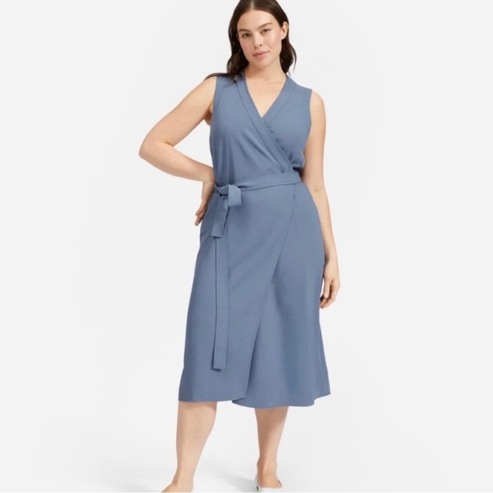 Everlane Size 12 Blue Wrap Dress with Tags